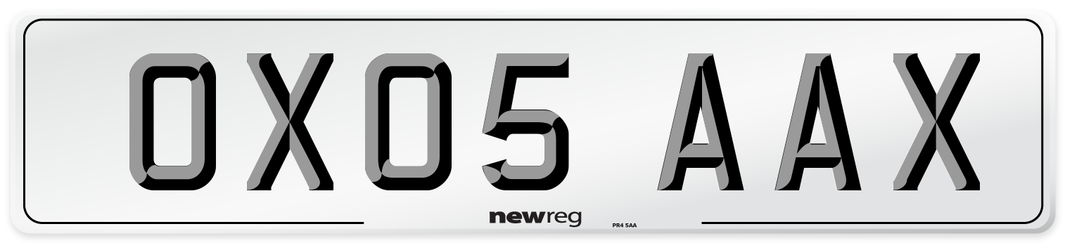 OX05 AAX Number Plate from New Reg
